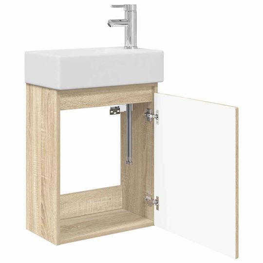 vidaXL Bathroom Vanity Unit with Sink M45.5xB22.5xH84cm Brown
