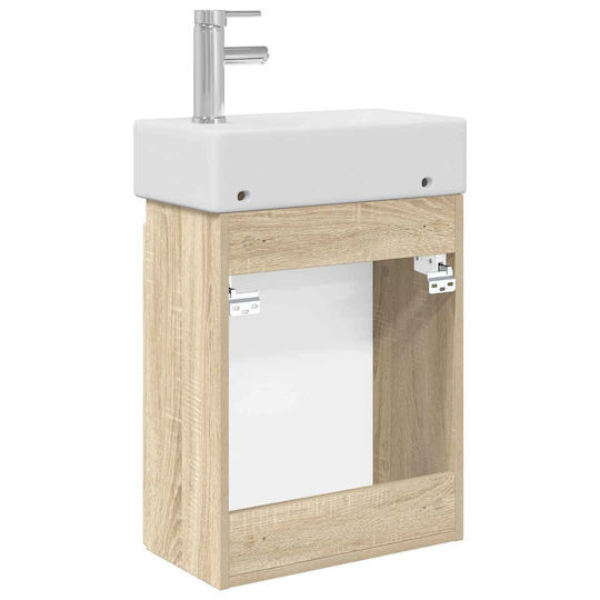 vidaXL Bathroom Vanity Unit with Sink M45.5xB22.5xH84cm Brown
