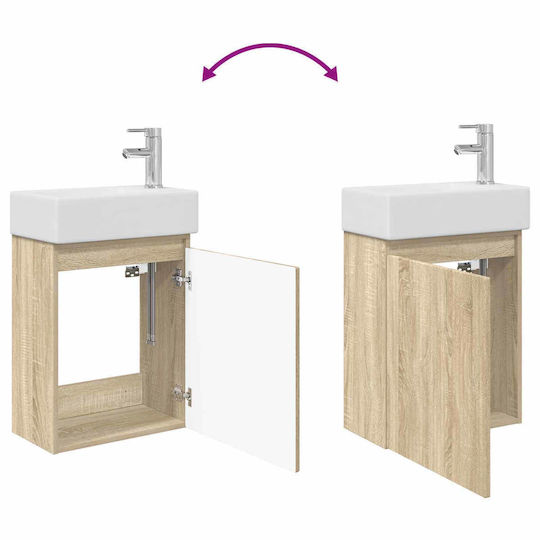 vidaXL Bathroom Vanity Unit with Sink M45.5xB22.5xH84cm Brown