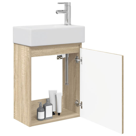 vidaXL Bathroom Vanity Unit with Sink M45.5xB22.5xH84cm Brown
