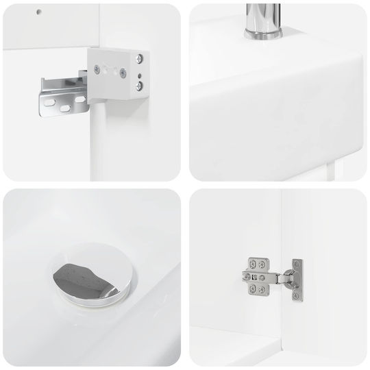 vidaXL Bench with Sink L45.5xW22.5xH84cm White