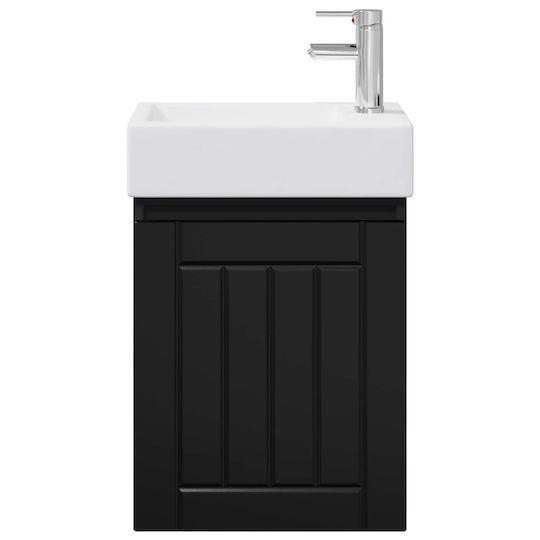 vidaXL Плот със Смесител 45.5x25.5x84 см Черен