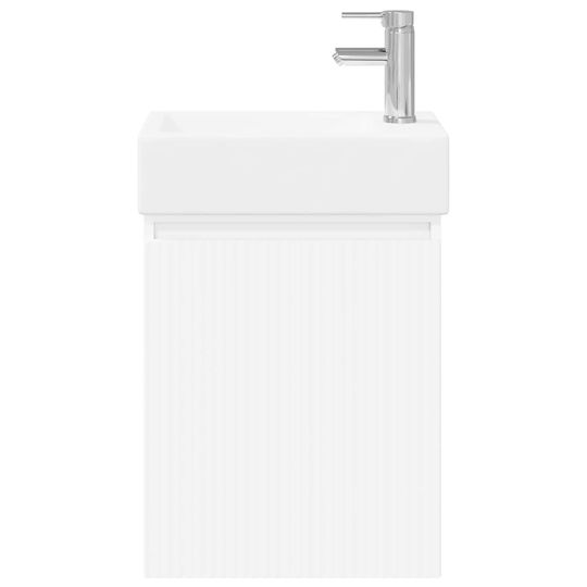 vidaXL Плот със Смесител 45.5x22.5x84 см Бял