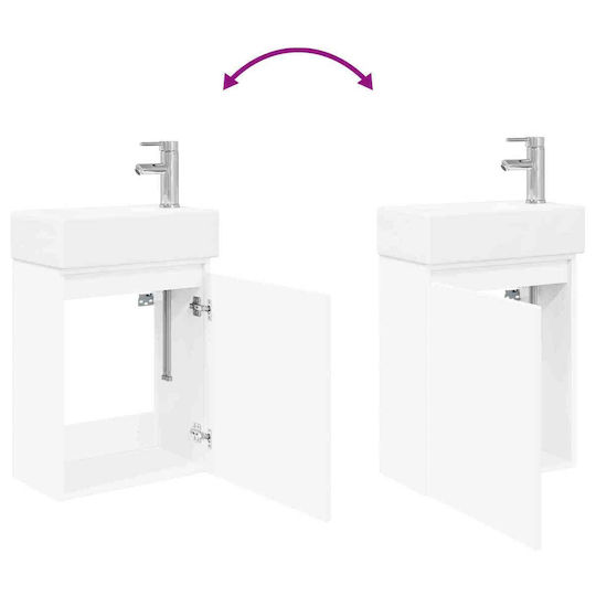 vidaXL Плот със Смесител 45.5x22.5x84 см Бял