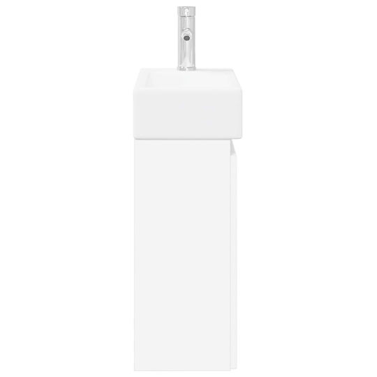 vidaXL Плот със Смесител 45.5x22.5x84 см Бял