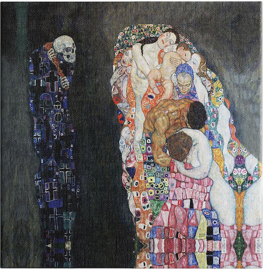 Pictură Gustav Klimt Viață Moarte Print Pe Pânză 40x40 Cm