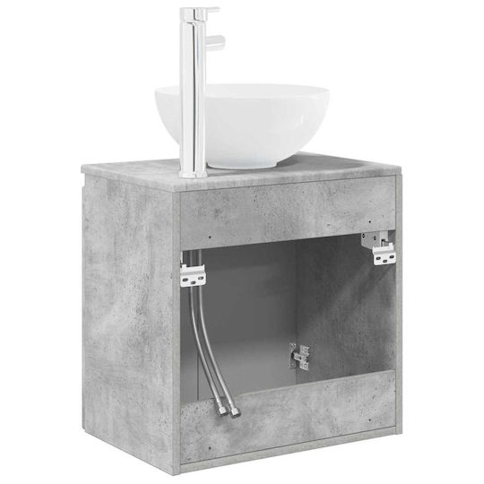 vidaXL Badezimmer Waschtisch-Einheit M49.5xB35xH63cm Grau Matt