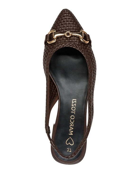 Γυναικείες Μπαλαρίνες Slingback σε Καφέ Χρώμα