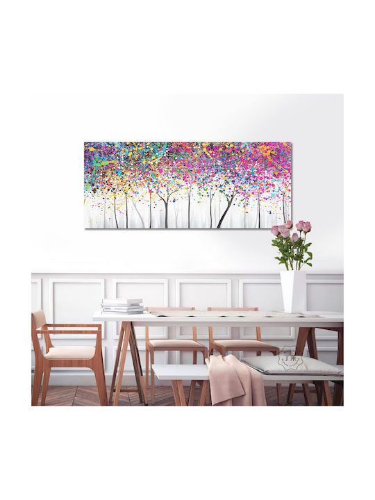Pictură Pe Pânză Abstractă Copaci Colorați Mari 120 X 50 Cm