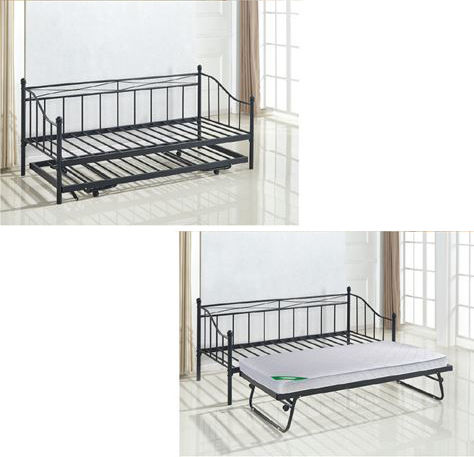 Marin Daybed Sofa Bed Single Metal Black for Mattress 90x190cm E8043,1