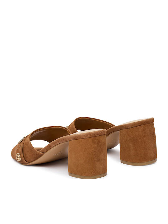 Mules with Heel in Brown Colour