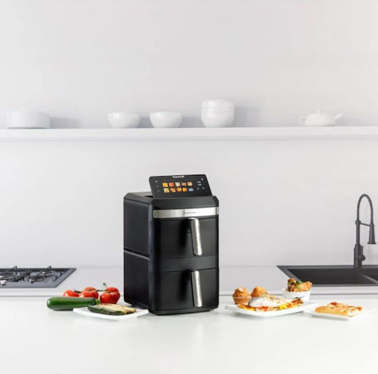 Taurus Air Fryer με Διπλό Αποσπώμενο Κάδο 13lt Ασημί