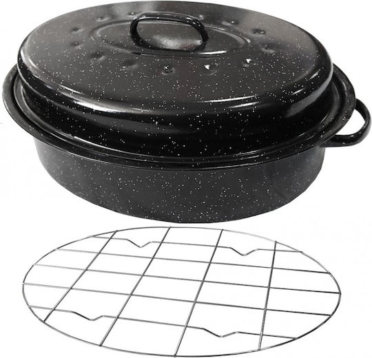 Homestyle Dutch Oven Oval Made of Aluminum with Grill 42x32cm 1pcs