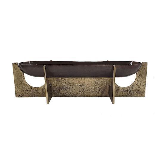 Artekko Luxe Διακοσμητικό Μπωλ Μεταλλικό Χρυσό 49x16.5x3.3cm
