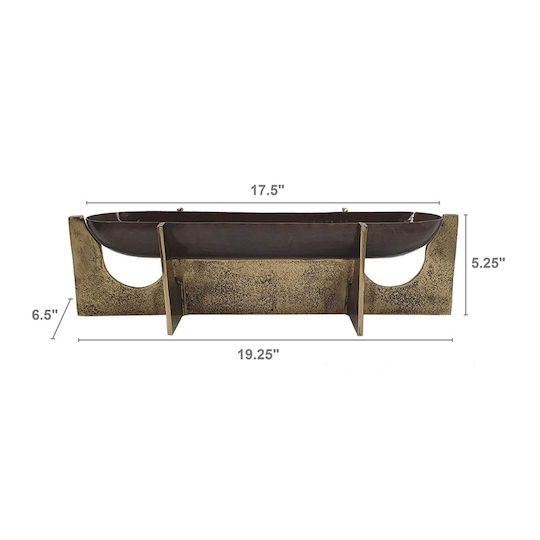 Artekko Luxe Διακοσμητικό Μπωλ Μεταλλικό Χρυσό 49x16.5x3.3cm