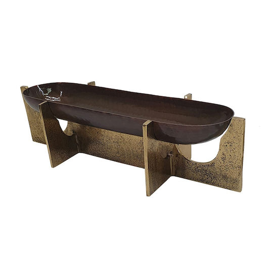 Artekko Luxe Διακοσμητικό Μπωλ Μεταλλικό Χρυσό 49x16.5x3.3cm