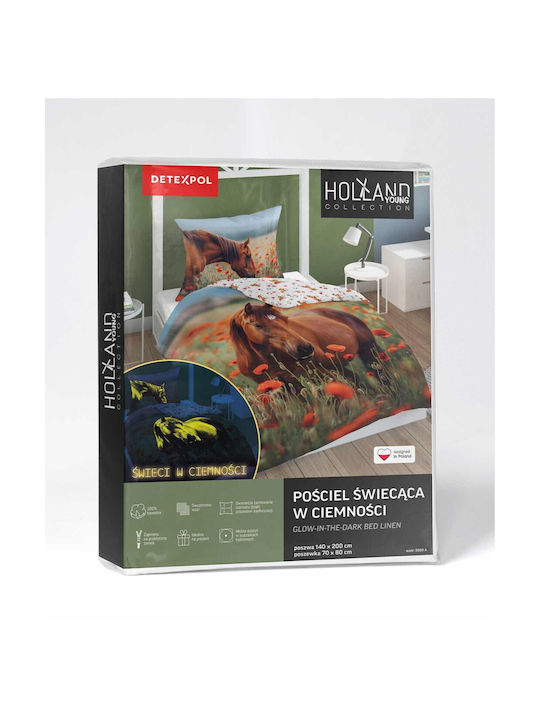 Detexpol Set Kids Duvet Cover Single with Pillowcase Fluorescent 160x200cm