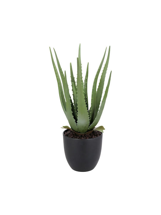Künstliche Aloe-Pflanze im Topf 45 cm hoch grün naturgetreue Dekoration