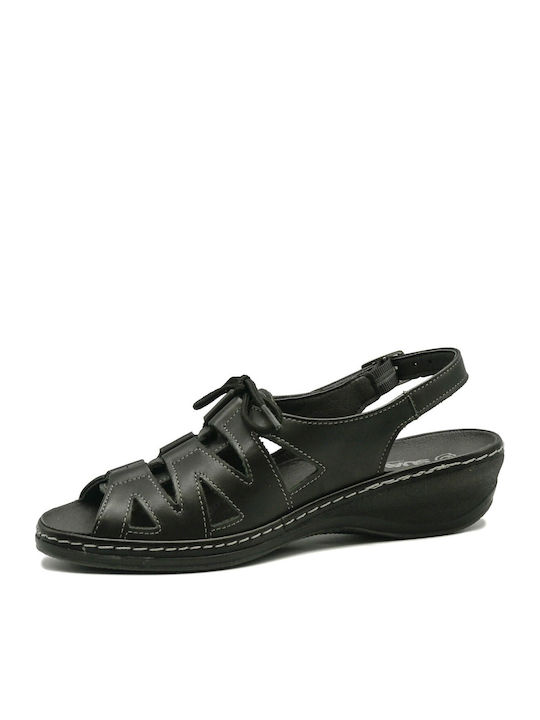 Leather Women's Anatomic Black Sandals
