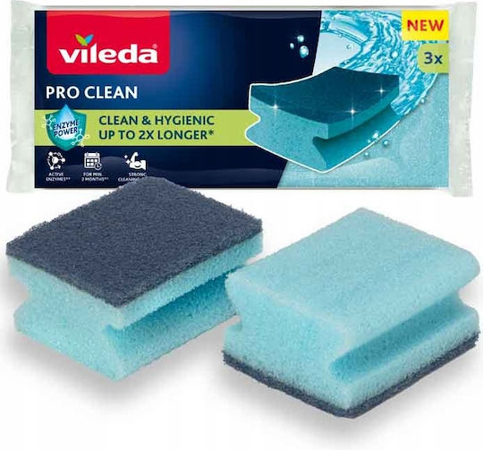 Vileda Clean Set Bureți de Vase 3 Bucăți