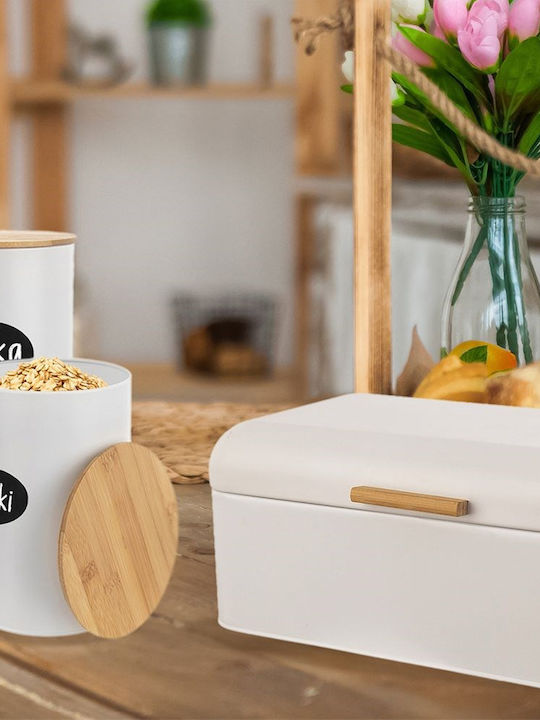 Orion Bread Box made of Bamboo White 42x24x16.5cm
