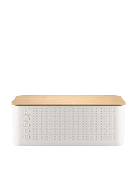 Bodum Cutie Pâine Metalică Albă Cu Capac 36.5cm