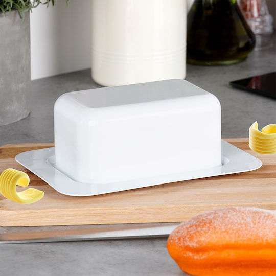 Vilde Stainless Steel White Serving Platter 20x15cm