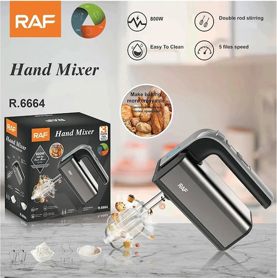 Raf R-6664 Μίξερ Χειρός 800W Γκρι