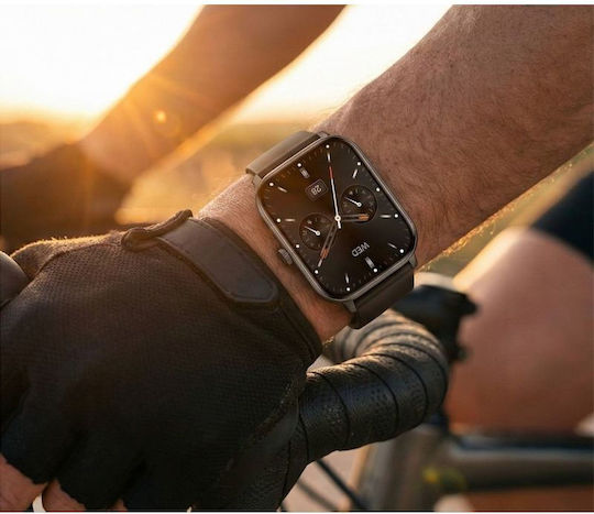 Gravity GT36-5 45mm Smartwatch mit PPG (Schwarz)