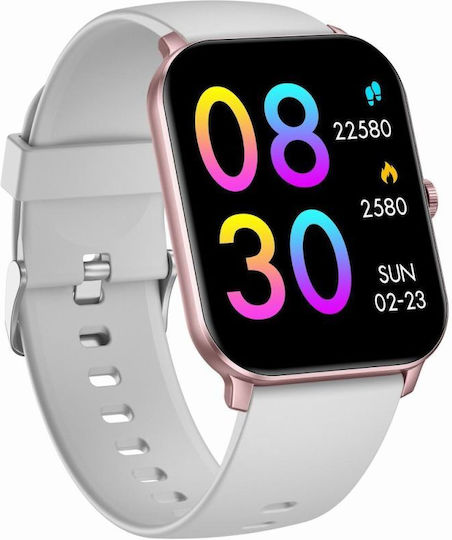 Gravity GT36-2 45mm Smartwatch με Παλμογράφο (Rose Gold / Gray)