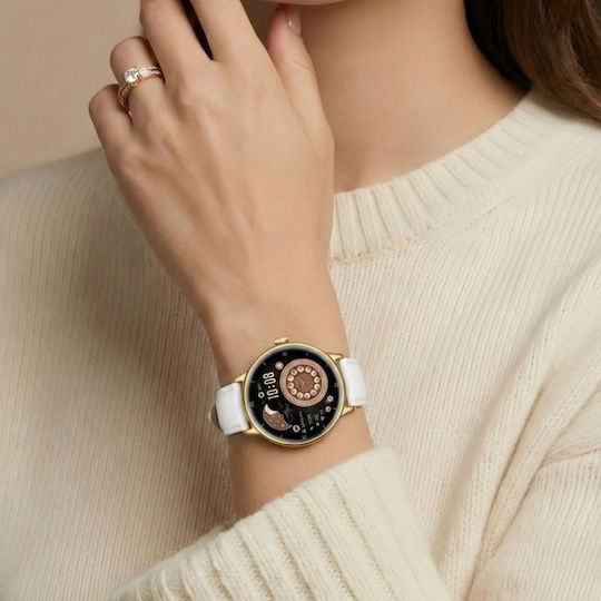 Gravity GT33-2 41mm Smartwatch με Παλμογράφο (Golden)