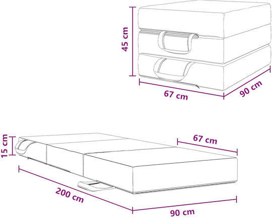 vidaXL Възглавница За Под Синя 67x90см