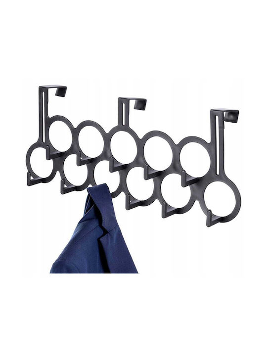 Koopman Plastic Wall Hanger 11 Hooks Black 47.5x7.5x185cm