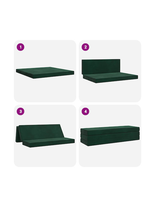 vidaXL Velvet Floor Pillow Green 67x200cm
