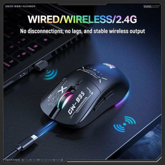 Onikuma CW935 Wireless RGB Gaming Mouse 12800 DPI Black