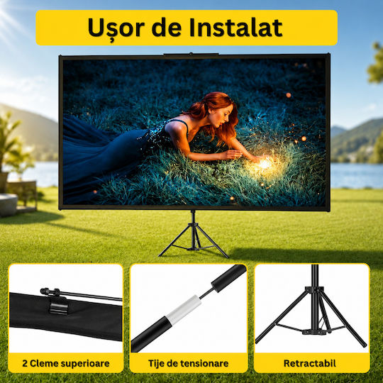 Οθόνη Προβολής Projector Δαπέδου με Λόγο Εικόνας 16:9 / 80"