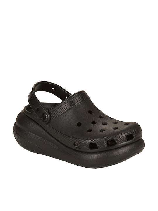 Crocs Classic Crush Γυναικεία Σαμπό Μαύρα