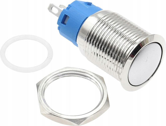 Comutator LED cu Auto Reset Alb 12v-24v Fi16; Inel Iluminat; Alb; Rezistent la Vandalism