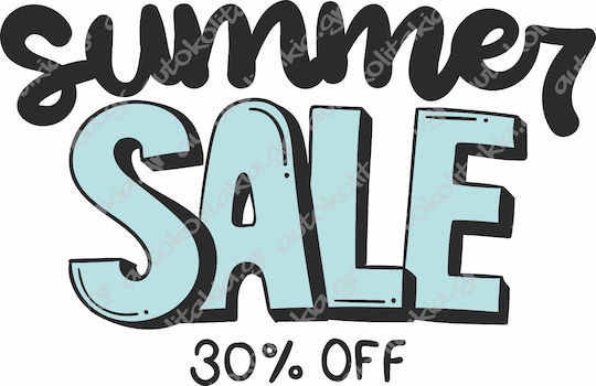 Αυτοκόλλητο Εκπτώσεων - Summer Sale 123 - 80cm X 52cm
