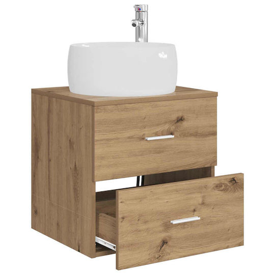 vidaXL Badezimmer Waschtisch-Einheit M49.5xB44.5xH66cm Eiche