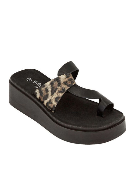 Summer Women's Platform Slippers Style Black