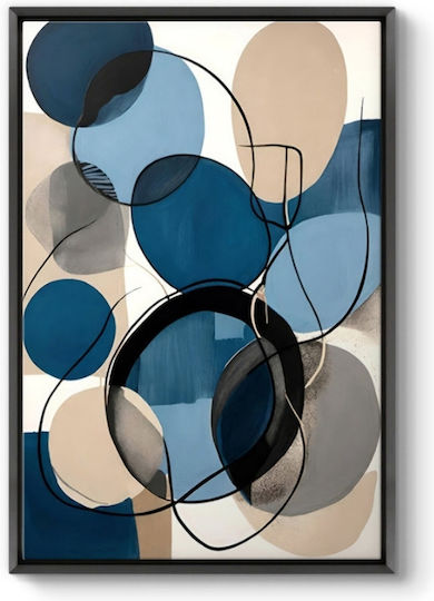 Megapap Blue And Beige Abstract Πίνακας σε Καμβά 70x100cm