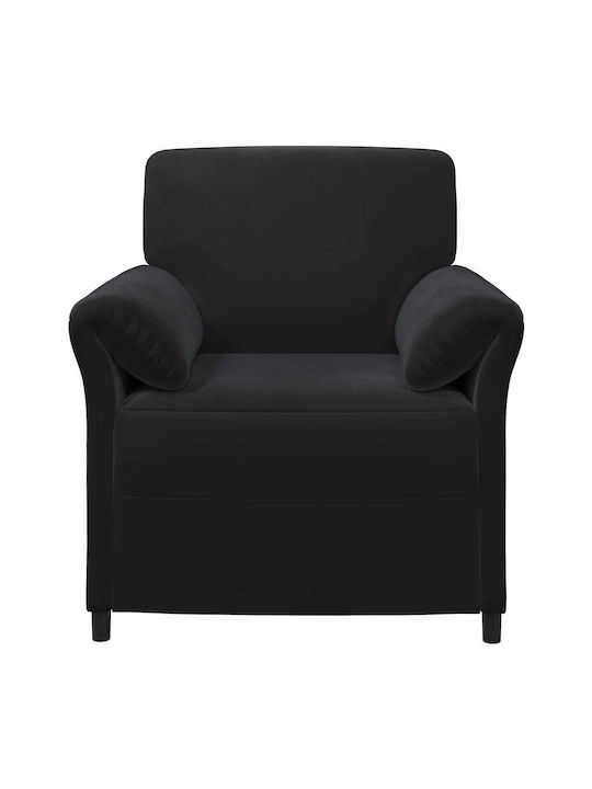 Velvet Armchair Black 88x83x95cm