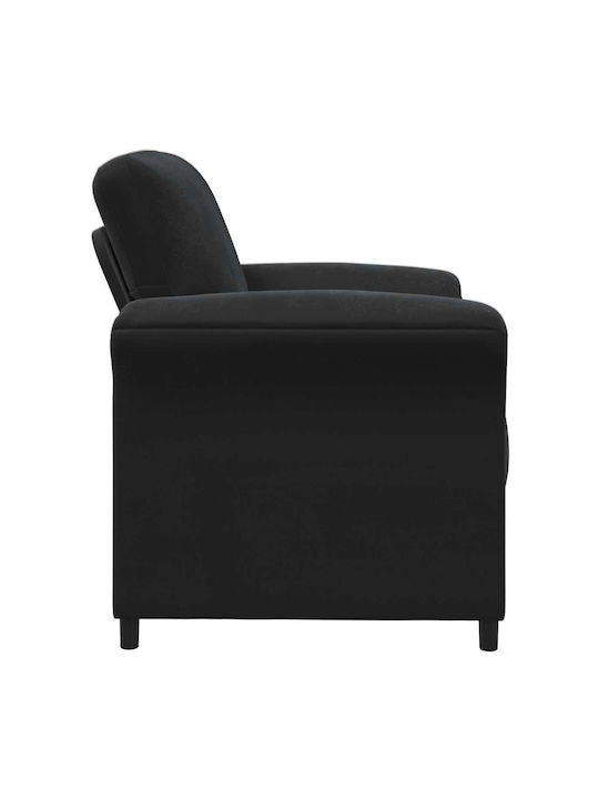 Velvet Armchair Black 88x83x95cm