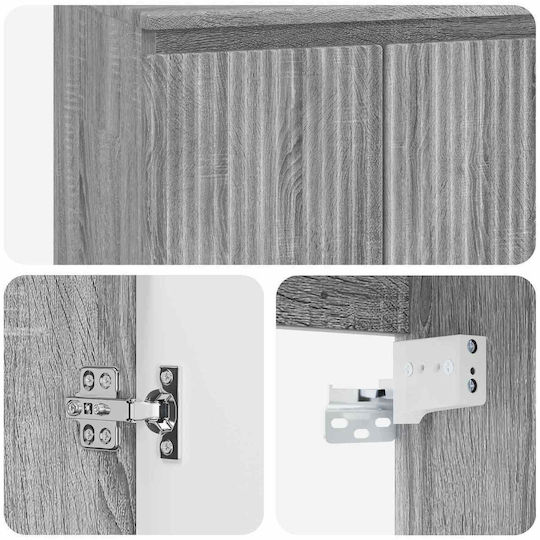 vidaXL Badezimmer Waschtisch-Einheit M49.5xB35xH63cm Grau Sonoma