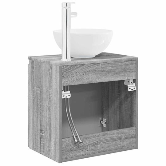 vidaXL Badezimmer Waschtisch-Einheit M49.5xB35xH63cm Grau Sonoma
