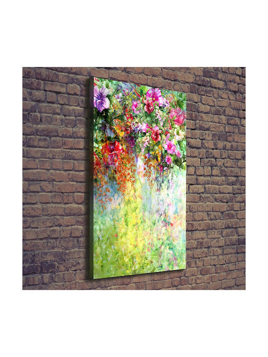 Panou Pânză Living Decorațiune Perete Flori Colorate 70x140 Cm