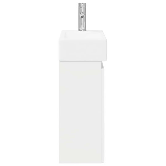 vidaXL Плот със Смесител 45.5x22.5x84 см Бял