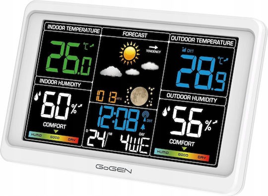GoGEN Me3350 Wireless Digital Tabletop Weather Station White