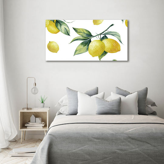 Panou Pânză Cadru Gata De Montare Pe Perete Lămâi 140x70 Cm